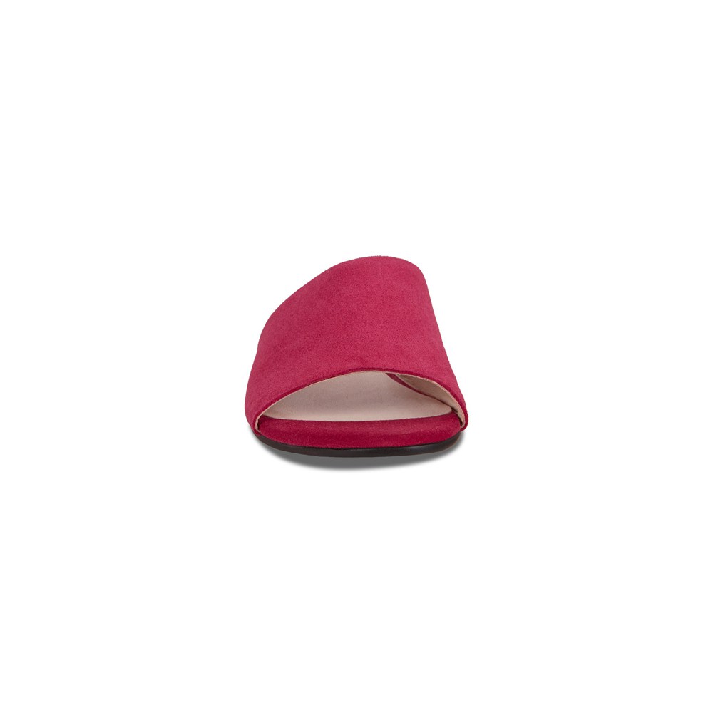 ECCO Womens Slides Red - Flat Sandals Ii - YQW-789413